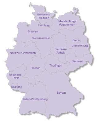 Die verschiedenen Bundesländer in Deutschland, in denen Landtagswahlen stattfinden